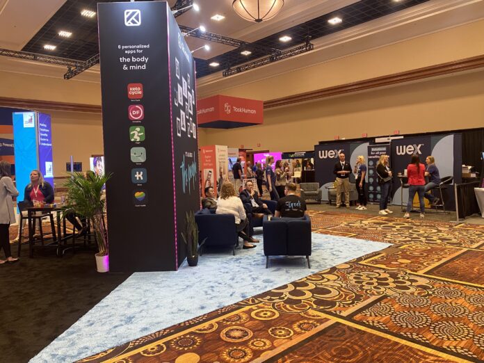 Exhibitors within the Expo Hall at the 2023 Health and Benefits Leadership Conference.