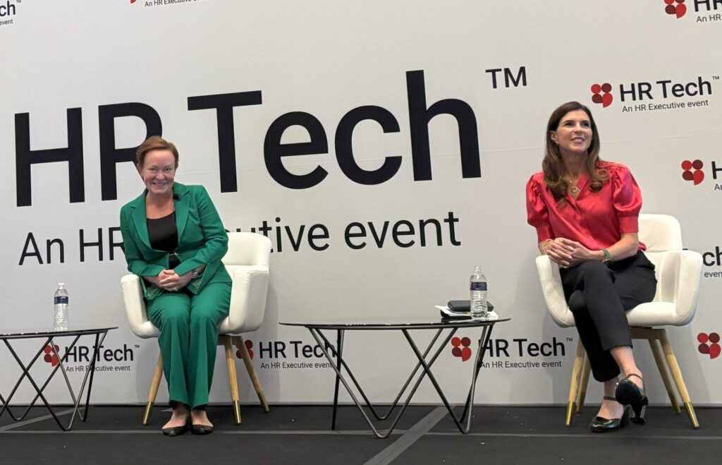 Rebecca Wettemann, CEO and Principal, Valoir (L) Kelley Steven-Waiss, Chief Transformation Officer, ServiceNow at HR Tech 2025
